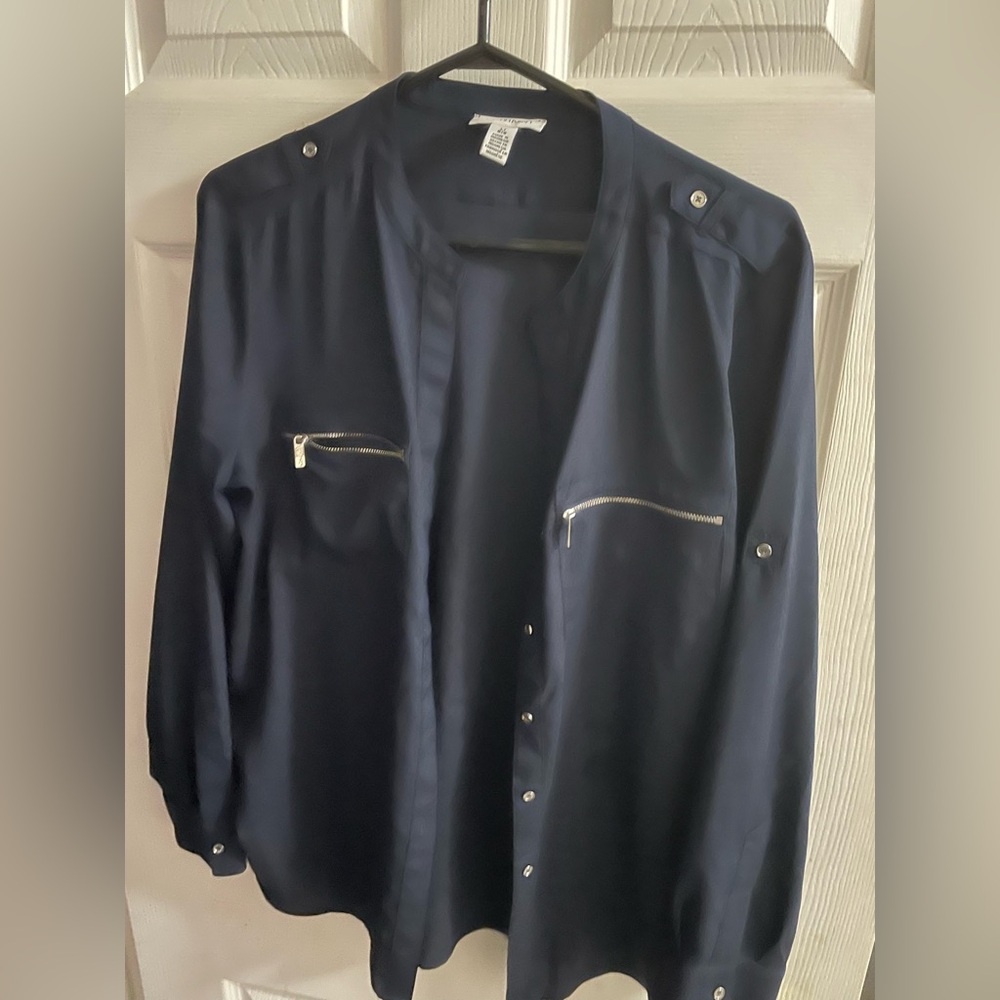 Calvin Klein Collection Navy Button Down Dress Shirt